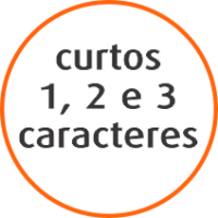 curtos de 1, 2 e 3 caracteres